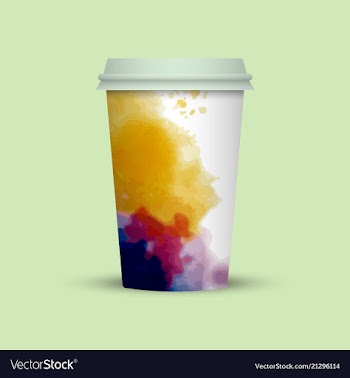 Watercolor coffee cup to go vector image