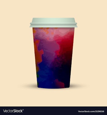 Watercolor coffee cup to go vector image