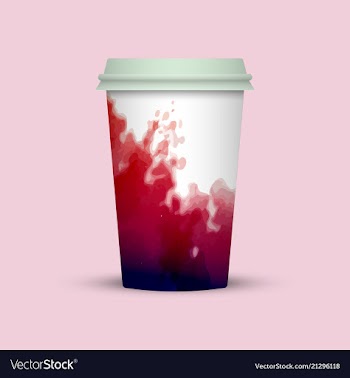 Watercolor coffee cup to go vector image