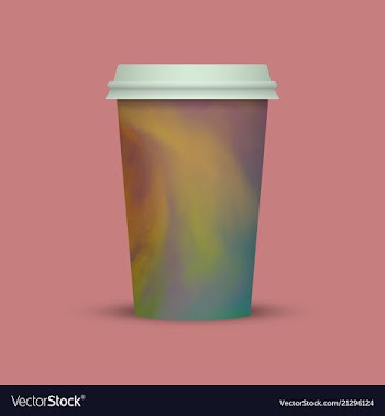 Watercolor coffee cup to go vector image