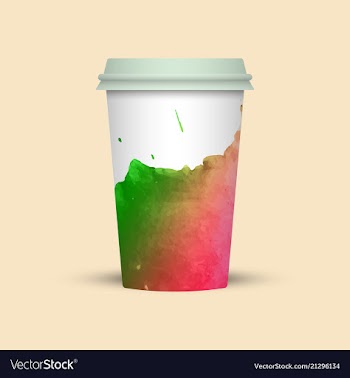 Watercolor coffee cup to go vector image