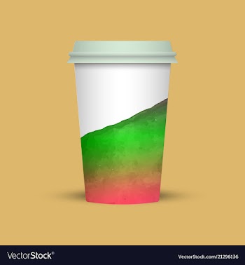 Watercolor coffee cup to go vector image