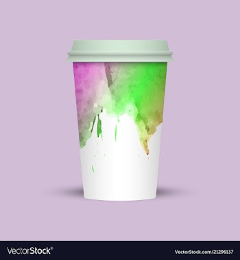 Watercolor coffee cup to go vector image