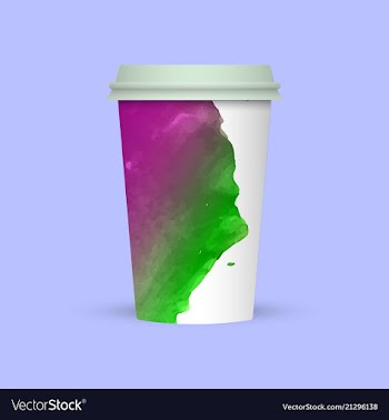 Watercolor coffee cup to go vector image