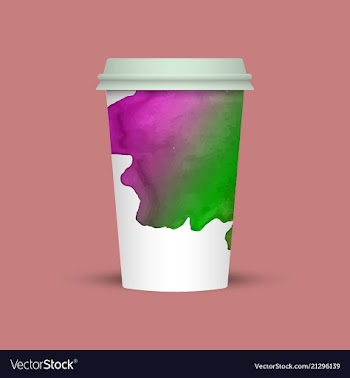 Watercolor coffee cup to go vector image