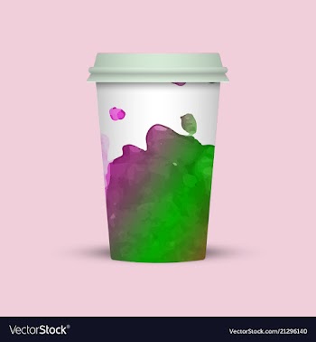 Watercolor coffee cup to go vector image