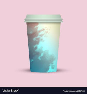 Watercolor coffee cup to go vector image