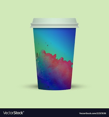 Watercolor coffee cup to go vector image