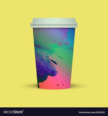 Watercolor coffee cup to go vector image