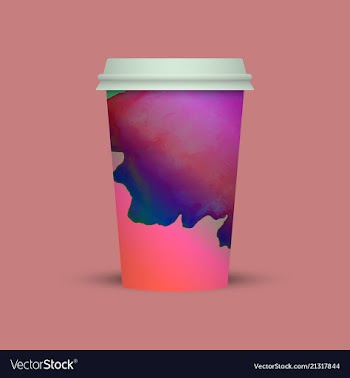 Watercolor coffee cup to go vector image