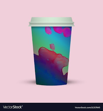 Watercolor coffee cup to go vector image