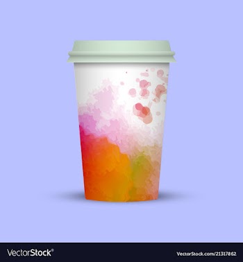 Watercolor coffee cup to go vector image