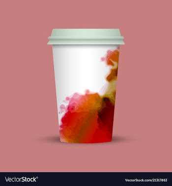 Watercolor coffee cup to go vector image