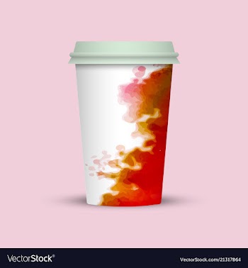 Watercolor coffee cup to go vector image