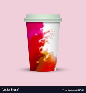 Watercolor coffee cup to go vector image