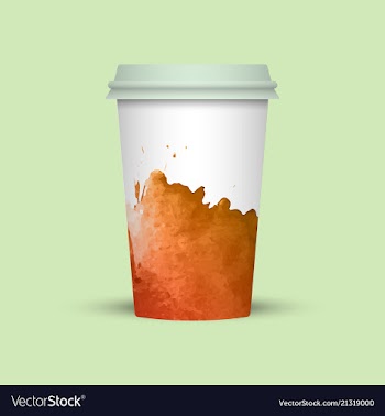 Watercolor coffee cup to go vector image
