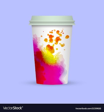 Watercolor coffee cup to go vector image