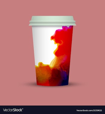 Watercolor coffee cup to go vector image