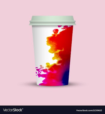 Watercolor coffee cup to go vector image