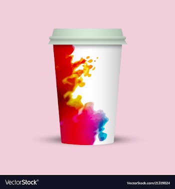 Watercolor coffee cup to go vector image