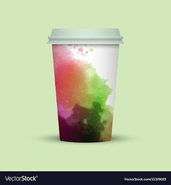 Watercolor coffee cup to go vector image
