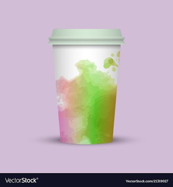 Watercolor coffee cup to go vector image