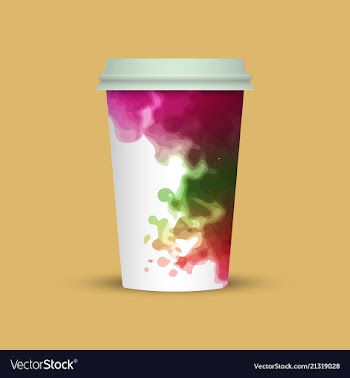 Watercolor coffee cup to go vector image
