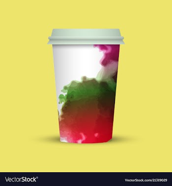 Watercolor coffee cup to go vector image
