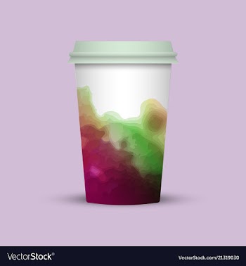 Watercolor coffee cup to go vector image