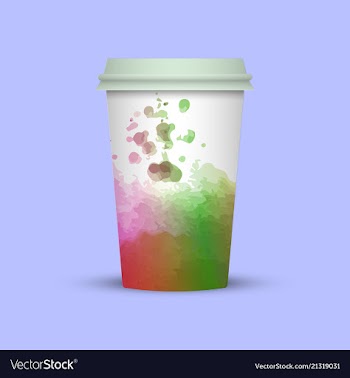 Watercolor coffee cup to go vector image