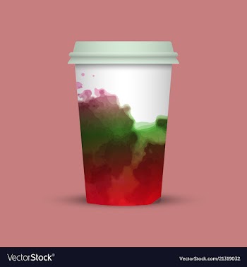 Watercolor coffee cup to go vector image