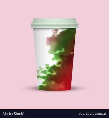 Watercolor coffee cup to go vector image