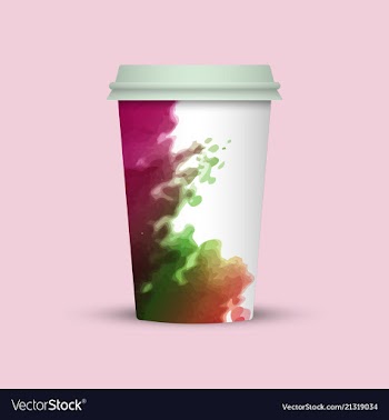Watercolor coffee cup to go vector image