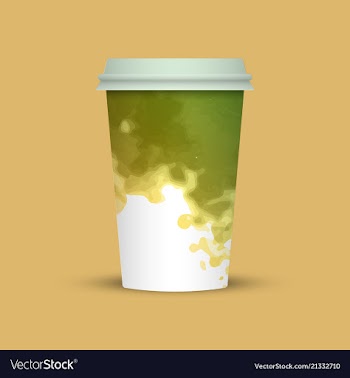 Watercolor coffee cup to go vector image