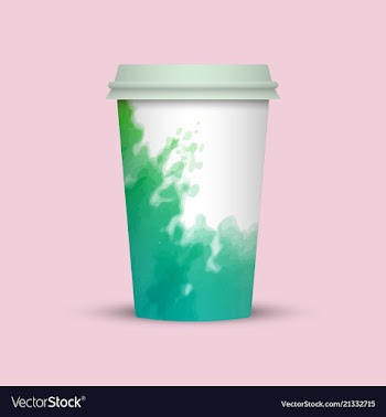 Watercolor coffee cup to go vector image