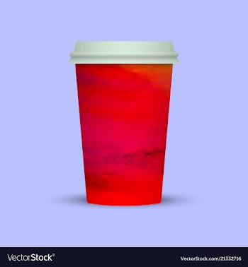 Watercolor coffee cup to go vector image