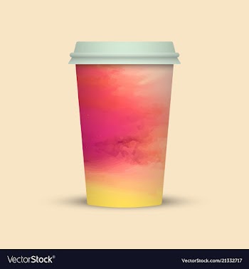Watercolor coffee cup to go vector image