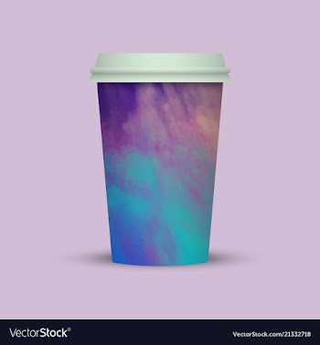 Watercolor coffee cup to go vector image