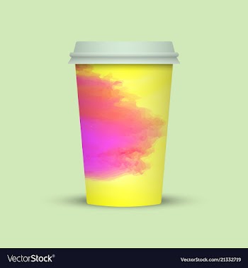 Watercolor coffee cup to go vector image