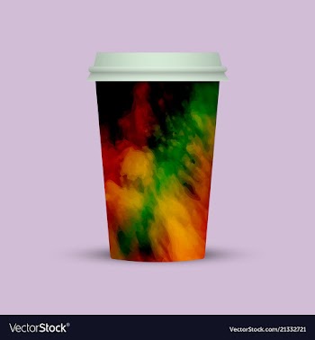 Watercolor coffee cup to go vector image