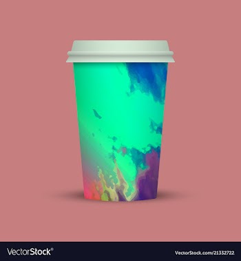 Watercolor coffee cup to go vector image