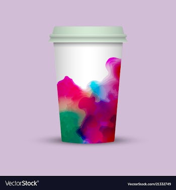Watercolor coffee cup to go vector image
