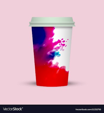 Watercolor coffee cup to go vector image