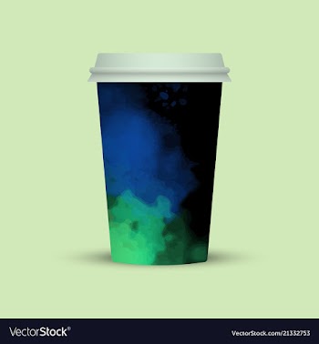 Watercolor coffee cup to go vector image