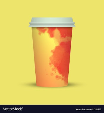 Watercolor coffee cup to go vector image