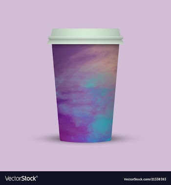 Watercolor coffee cup to go vector image