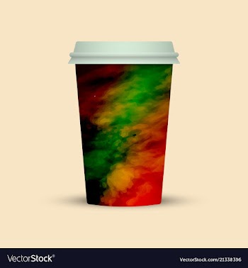 Watercolor coffee cup to go vector image