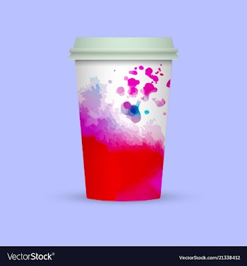 Watercolor coffee cup to go vector image
