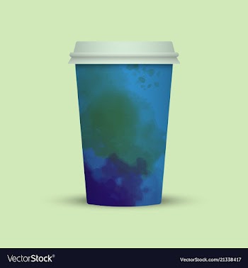 Watercolor coffee cup to go vector image