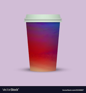 Watercolor coffee cup to go vector image